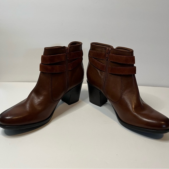 Clarks Brown Leather Women’s Diane Peake Ankle Boots Size 9 - Picture 8 of 10